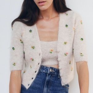 Zara knit beaded sweater set